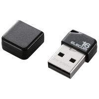 USBメモリ/USB2.0/小型/キャップ付/16GB/ブラック MF-SU2B16GBK