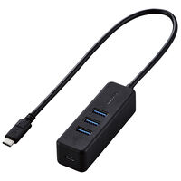 USB Type-C ハブ/USB3.1(Gen1)/USB-Aメス3ポート/PD対応Type-C1ポート/ケーブル30cm/ブラック U3HC-T431P5BK