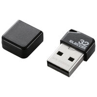 USBメモリ/USB2.0/小型/キャップ付/32GB/ブラック MF-SU2B32GBK
