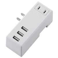 USBタップ/USBメス×3/AC×1/横挿し/ケーブル無/2.1A/ホワイト MOT-U04-2132WH