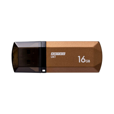 USB2.0 キャップ式フラッシュメモリ UKT 16GB シャンパンゴールド AD-UKTSG16G-U2