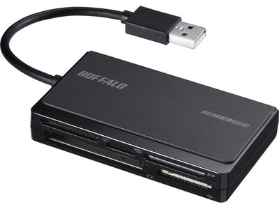 USB2.0 マルチカードリーダー UHS-I対応 ケーブル収納モデル ブラック BSCR500U2BK