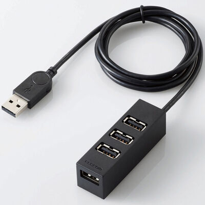 USB2.0ハブ/機能主義/バスパワー/4ポート/100cm/ブラック U2H-TZ427BBK