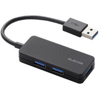 USB3.0ハブ/ケーブル固定/バスパワー/3ポート/ブラック U3H-K315BBK