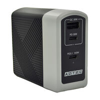 Power Delivery 3.1対応 GaN AC充電器/140W/USB Type-C 2ポート Type-A 1ポート/ブラック APD-A140AC2-BK