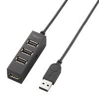 USB2.0ハブ/TV用/セルフパワー/4ポート/1.0m/ブラック U2H-TV003SBK