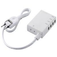 USBタップ/USBメス×4/AC×1/ケーブル60cm/3.1A/ホワイト MOT-U06-2144WH