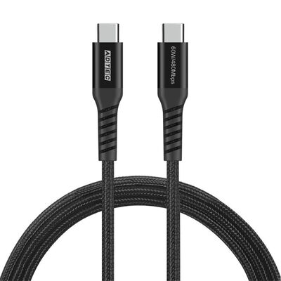 USB2.0 Type-C to C ケーブル (60W出力 / 480Mbps / 1.0m) ブラック APC-V1006CC-U2-BK