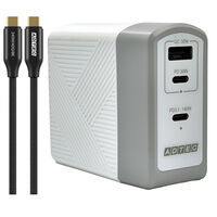 Power Delivery 3.1対応 GaN AC充電器/140W/USB Type-C×2 Type-A×1/ホワイト & C to Cケーブル APD-A140AC2-wC24-WH