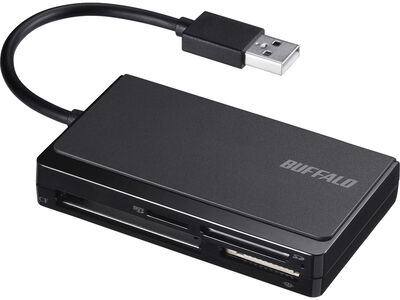 USB2.0 マルチカードリーダー ケーブル収納モデル ブラック BSCR300U2BK