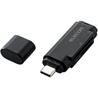 メモリリーダライタ/USB Type-Cコネクタ/直挿しタイプ/SD+microSD用/ブラック MR3C-D011BK