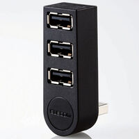 USB2.0ハブ/機能主義/バスパワー/3ポート/直挿し/ブラック U2H-TZ325BBK