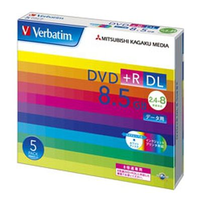 DVD+R DL 8.5GB PCデータ用 8倍速対応 5枚スリムケース入り ワイド印刷可能