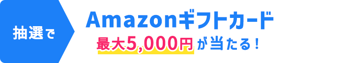 抽選で、Amazonギフトカード 最大5,000円が当たる！