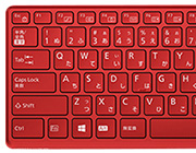 かな表記ありキーボード（赤）プリズムクリアキー