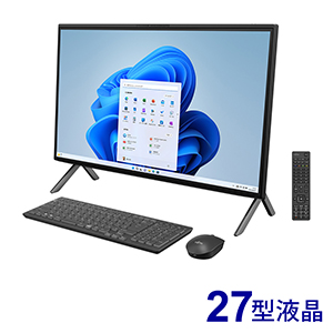＜富士通＞ 27型ワイド大画面高画質デスクトップPC/ESPRIMO FH90/H2 ブラック/WEB型名：FMVF90H2B_M画像